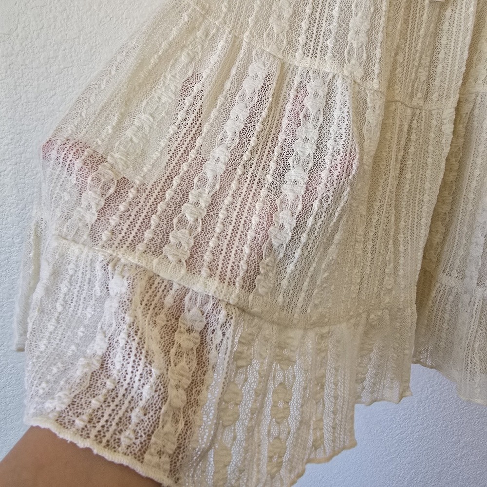 Women's Lace Dress Sz Med Fairy Whimsy Coquette Babydoll Festival Boho Gypsy Y2k - Picture 9 of 12